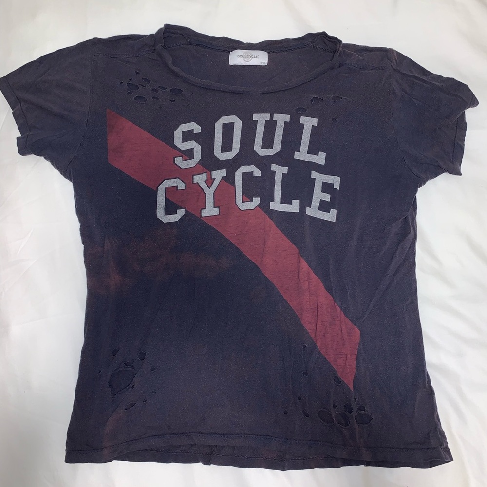 Soul Cycle ripped vintage tee